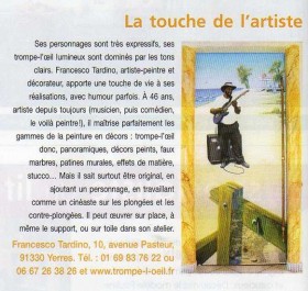 La touche de l'artiste.   Article dans Revue "Art ET Déco "  Sept.2007