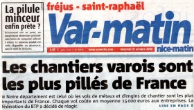 Le VAR département le plus pillé de France - 10/2008 VAR-MATIN