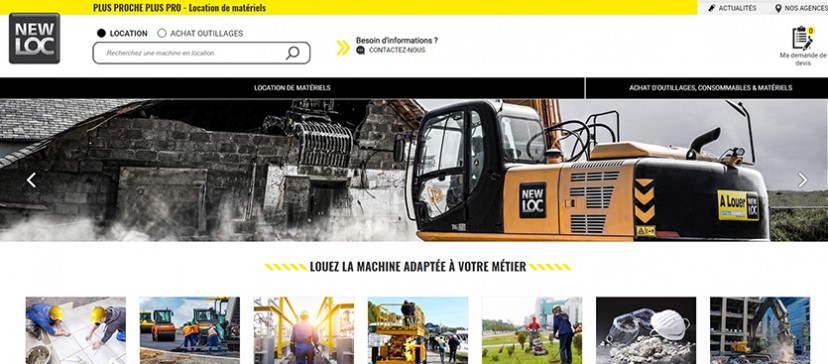 L’entreprise de location de matériel NEWLOC refond son site